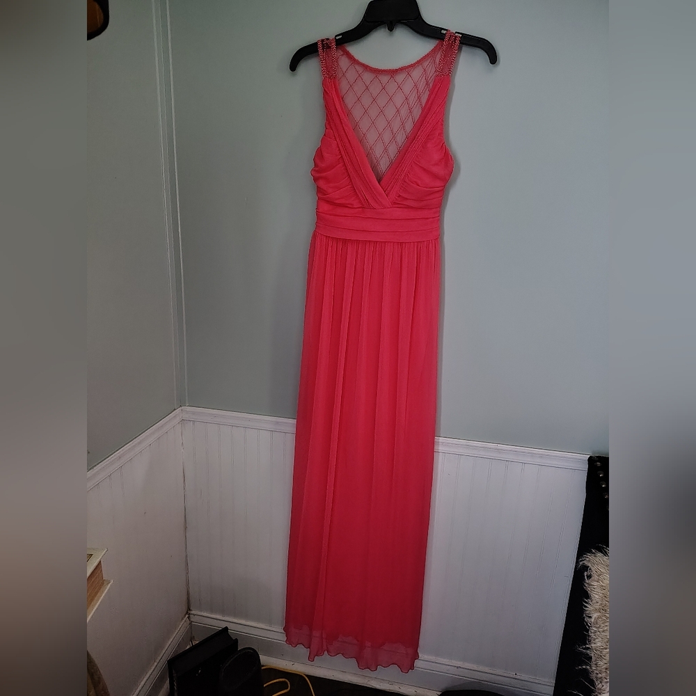 Jodi Kristopher Elegant Pink Backless Gown